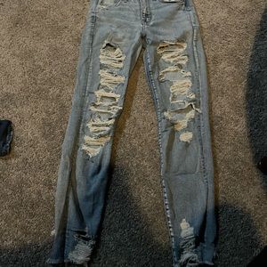 American eagle ankle ripped jeans